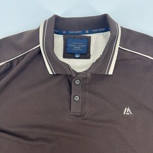 Marc Asher Polo Shirt Size LARGE Short Sleeve Chocolate Brown See Description *